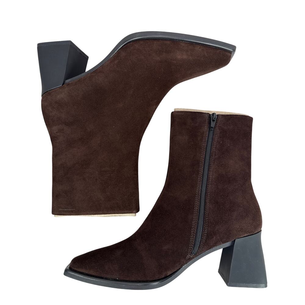 Vagabond Shoemakers Hedda Bootie Womens 11 EU 41 Suede‎ Espresso Square Toe